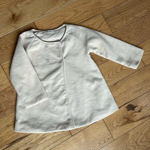 Tan lined pea coat size 2/3